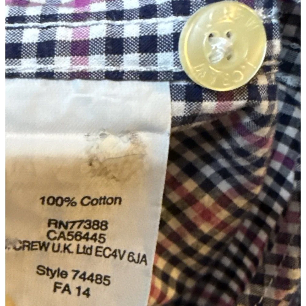 J Crew Mens Button Down Shirt Pink Black Check Slim‎ XL Corpcore Career Preppy